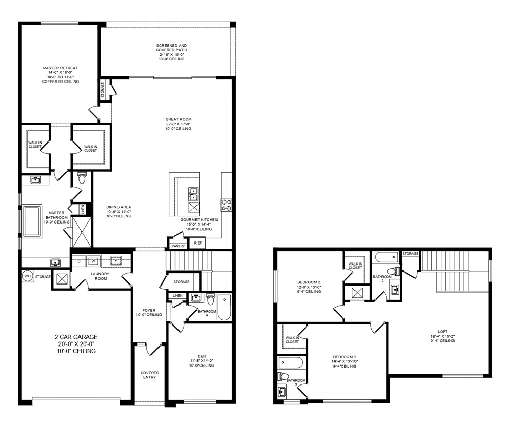 Rivercreek Estero FL Biscayne 2 story floor plan