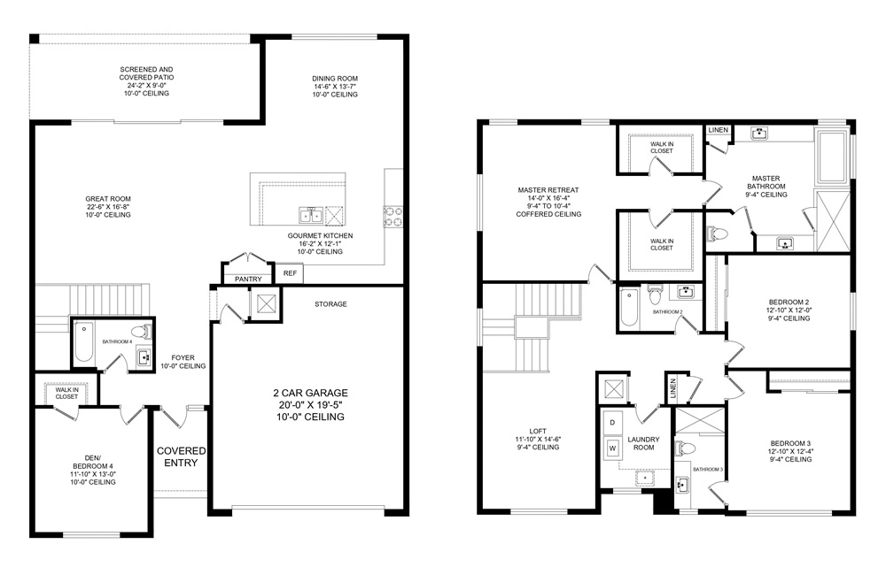 Rivercreek Estero FL Denali 2 story floor plan