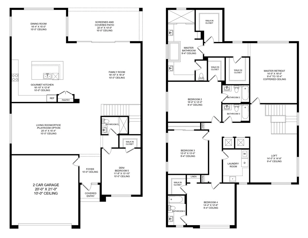 Rivercreek Estero FL Sequoia 2 story floor plan